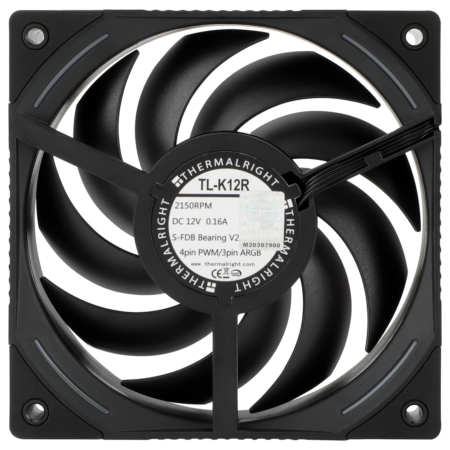 Вентилятор 120x120x25 Thermalright TL-K12R Реверсный ARGB PWM 2150 об/мин 27 дБ