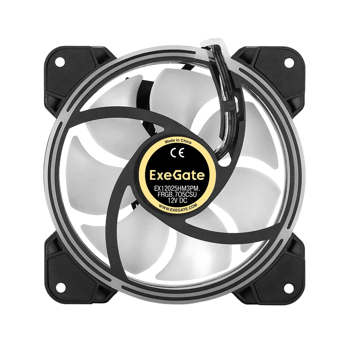 Вентилятор 120x120x25 Exegate EX12025HM3PM.FRGB 7O5CSU 1200 об/мин 24 дБ HB 3-pin Molex