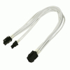Переходник Nanoxia PCIe 6-pin на 8-pin (6+2) кабель для видеокарты, 30 см, индивидуальная оплетка, белый, NXP683EW